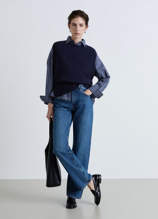 High-waisted straight jeans