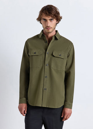Camicia worker a tinta unita con tasche