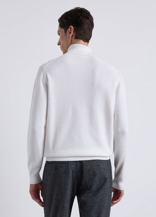 Feinstrick-Pullover mit Stehkragen und Strukturmuster