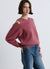 Sweatshirt with exposed shoulders and lace inserts