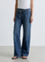 Wide-leg jeans with asymmetric fly