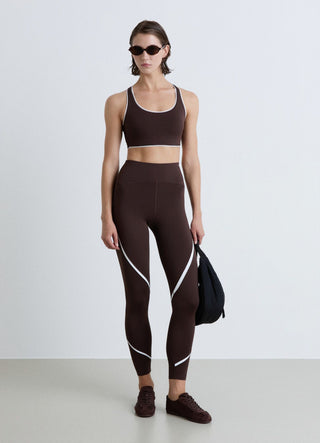 Long leggings with contrast edging
