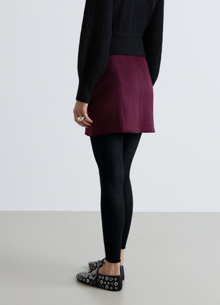 Suede-effect miniskirt with side zip