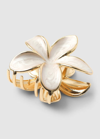 Solid colour flower hair clip