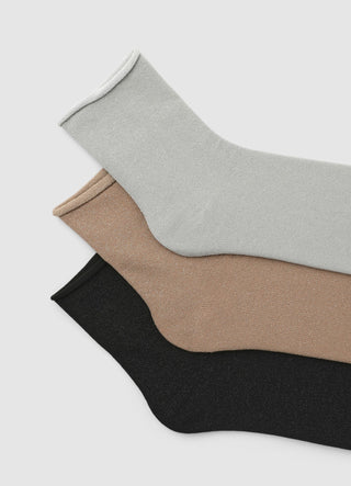 3er-Pack glänzende Socken