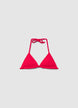 Embossed triangle bikini bra with ties - 80 B