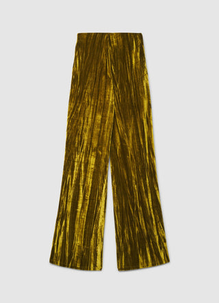 Pantalon palazzo plissé avec boucle