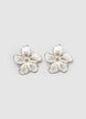 Flower earrings with a glossy finish - TU