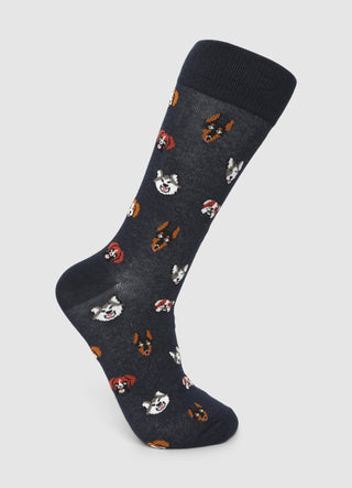 Ankle socks with dog print
