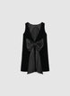 Short velvet dress with bow - M