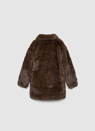 Doppelreihige Jacke mit Felloptik