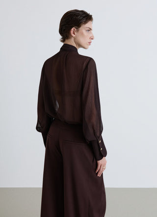 Blouse with sash belt