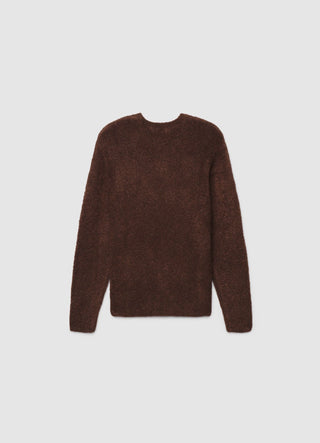 Pull bouclé uni à col rond