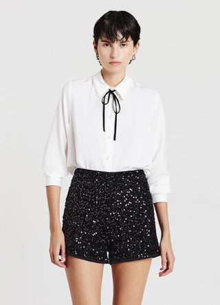 Camicia perle e fiocco