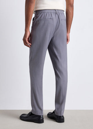 Long trousers with elastic waistband
