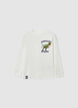 T-shirt z długim rękawem z nadrukiem dinozaurów - 4-5