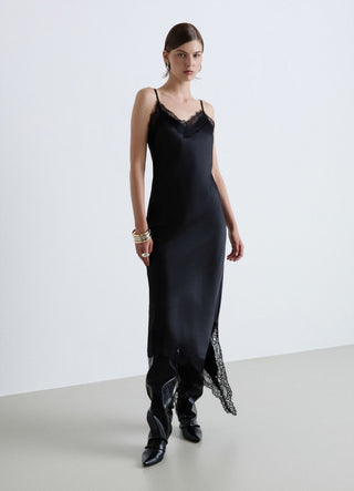 Asymmetrisches Negligé-Kleid mit Spitze