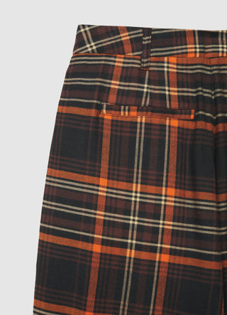 Straight check trousers