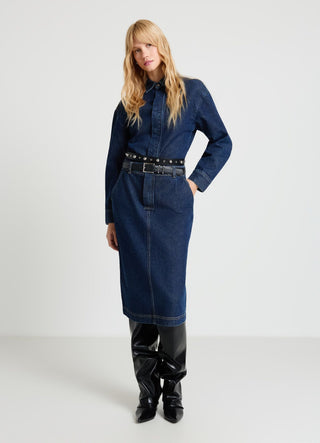 Midi denim dress with pockets Calliope Midi denim dress with pockets Calliope
