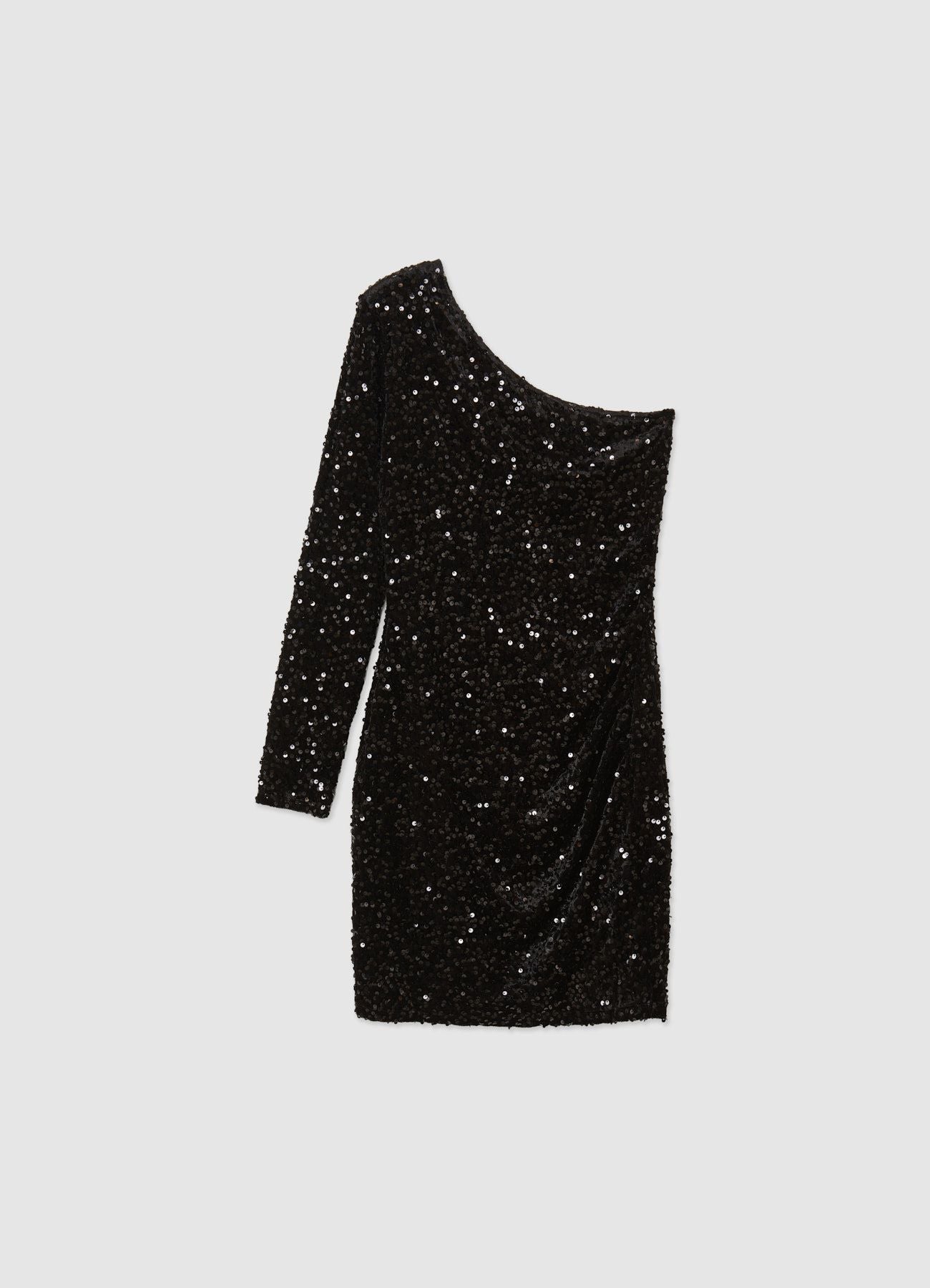 zara one shoulder long sleeve dress One-shoulder sequinned dress – Calliope