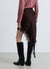 Asymmetrischer Rock aus Satin-Imitat mit Spitzendetails