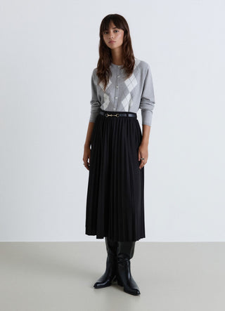 Argyle pattern cardigan with buttons