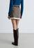 Mini skirt with contrasting burgundy houndstooth pattern
