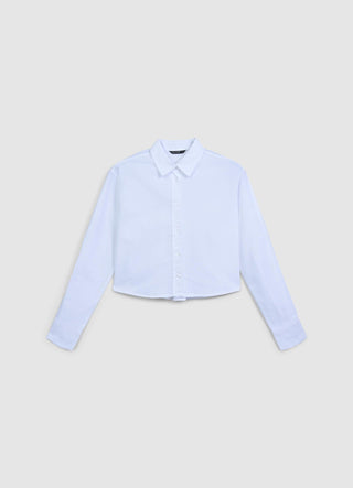 Camicia crop in cotone