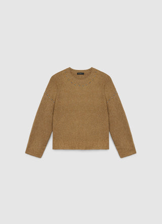 Maglia girocollo con borchie