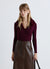 Cardigan côtelé avec col effet fourrure