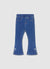 Jeans a zampa con fiocchetti ricamati