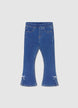 Jeans a zampa con fiocchetti ricamati - 3-4