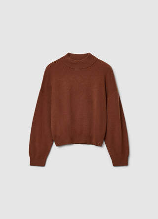 Maglia con collo perkins a tinta unita