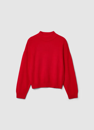 Maglia con collo perkins a tinta unita