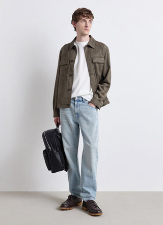 Plain-coloured T-shirt with ribbed texture