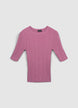Ribbed knit T-shirt - M