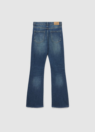 Jeans flare a tinta unita