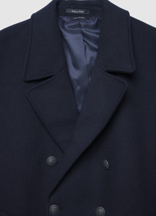 Single-colour double-breasted coat