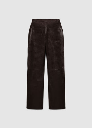 Straight Fit Hose aus geflochtenem Kunstleder