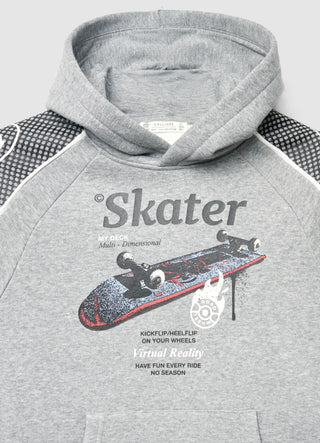 Felpa con cappuccio e stampa skater