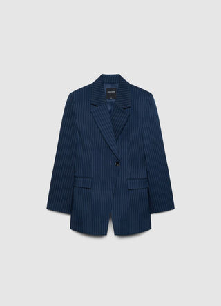 Blazer asimmetrico gessato