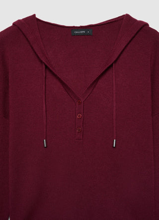 Pullover mit Kapuze und V-Ausschnitt