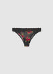 Brazilian-Slip aus Mesh mit Blumenprint - S