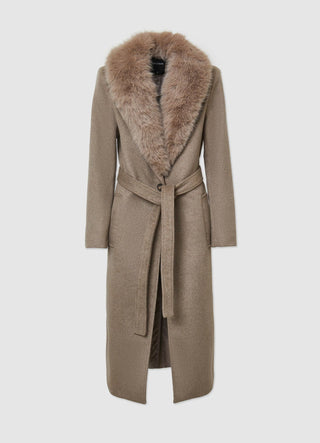 Faux fur collar coat