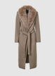 Faux fur collar coat - XS