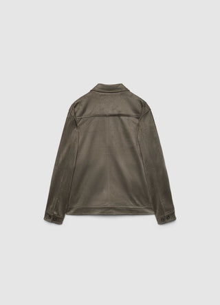 Shirt jacket with flap pockets