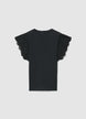 T-shirt with sangallo ruffle sleeves - S
