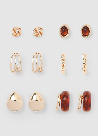 Pack of 6 assorted earrings