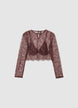 Maglia crop in pizzo con bralette - XS