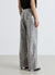 Pantalon palazzo à carreaux avec paillettes